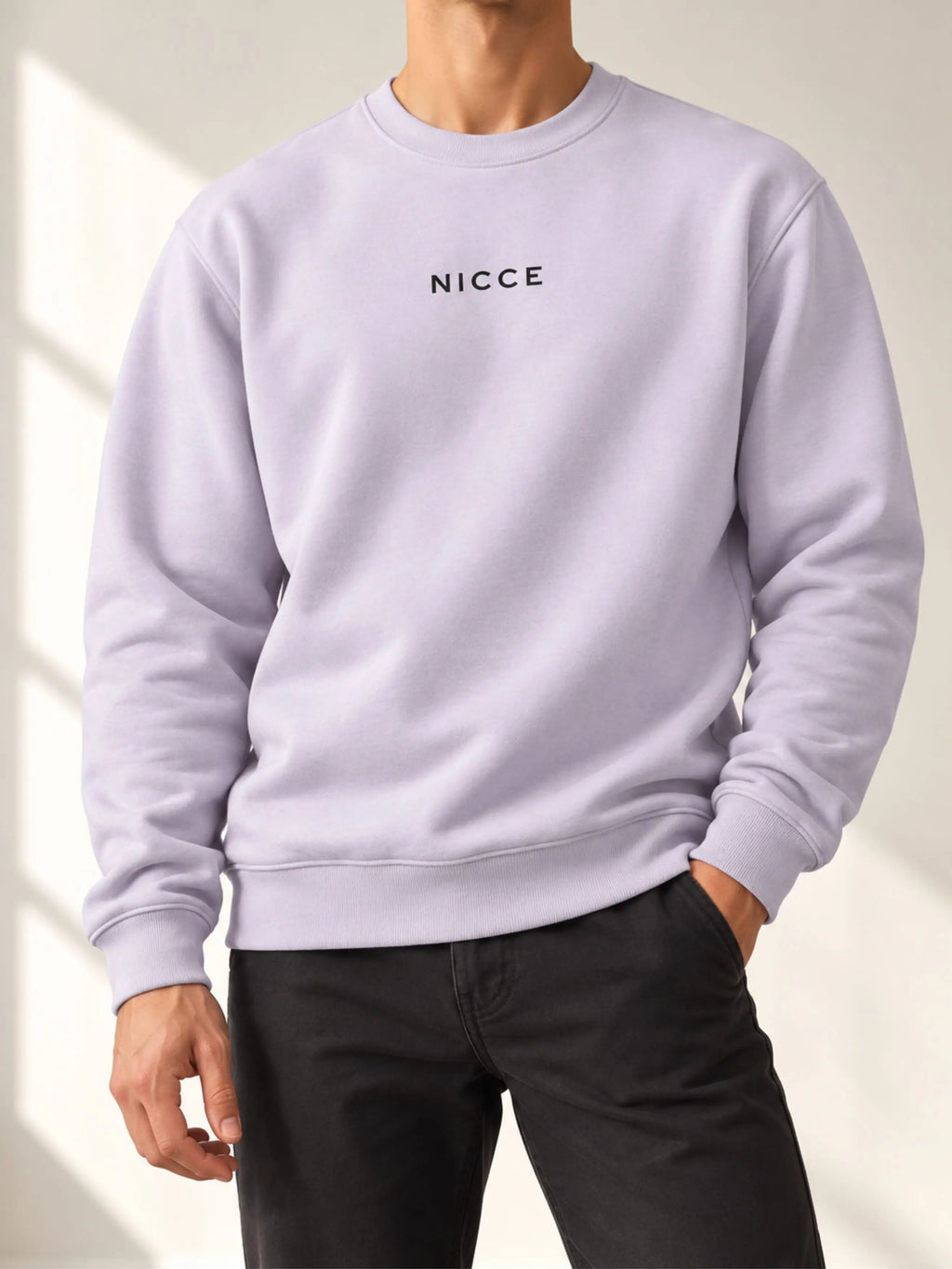 Light Purple Cotton Fleece Sweatshirt
