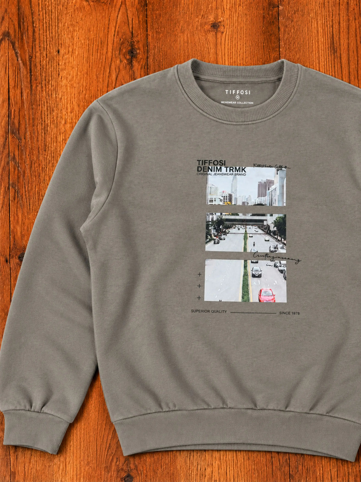 Grey Cotton Fleece Sweatshirt