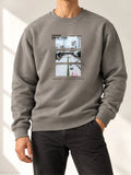 Grey Cotton Fleece Sweatshirt