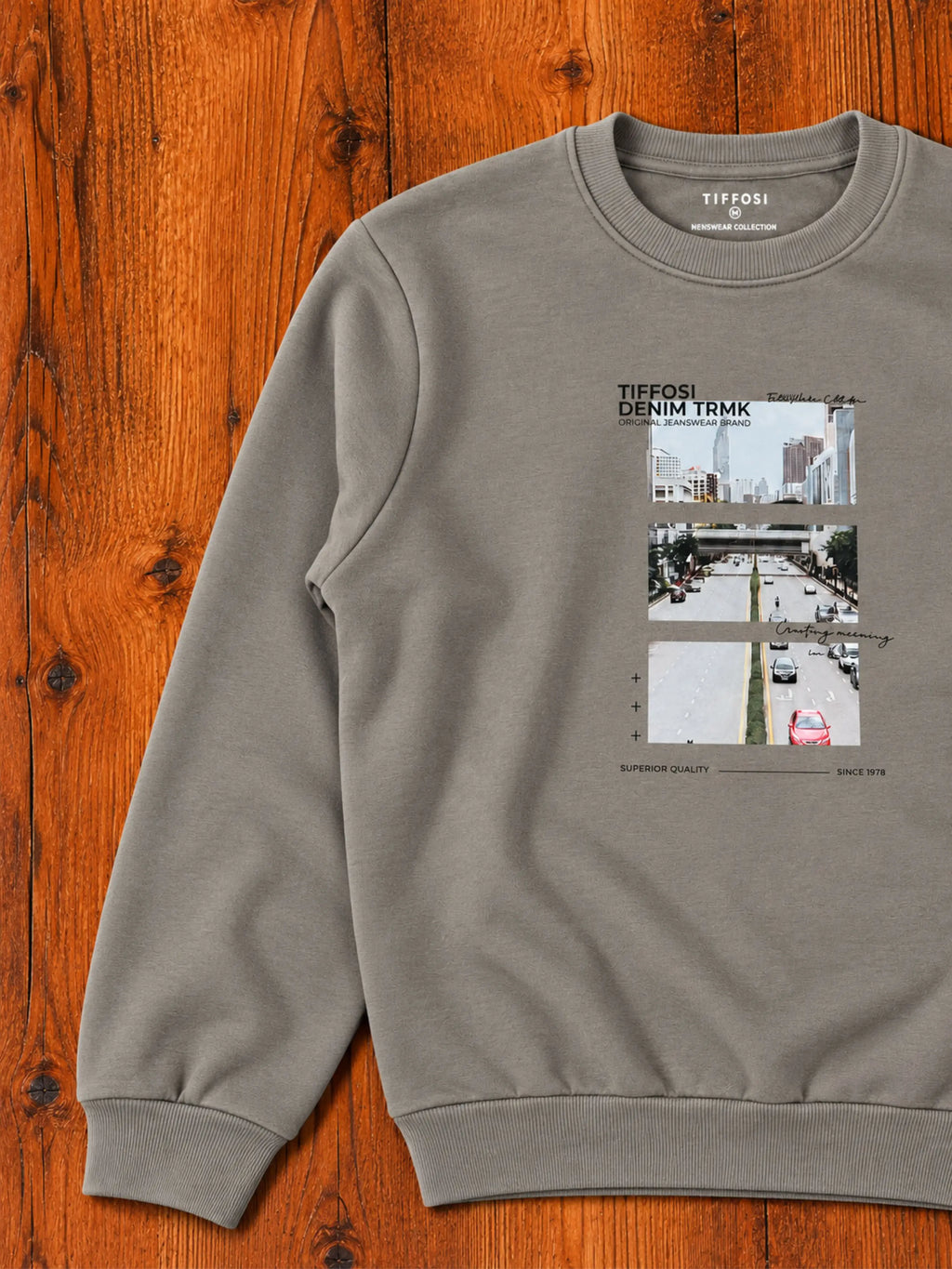 Grey Cotton Fleece Sweatshirt