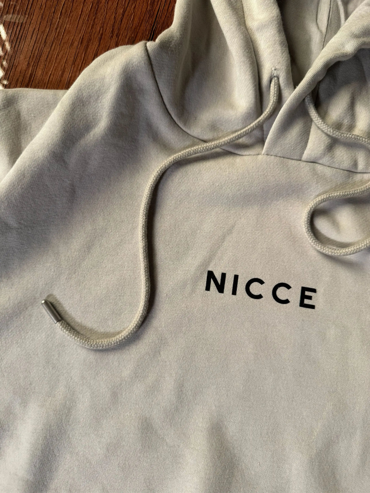 Beige Cotton Fleece Hoodie