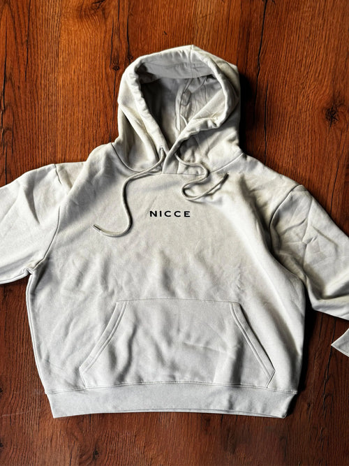 Beige Cotton Fleece Hoodie
