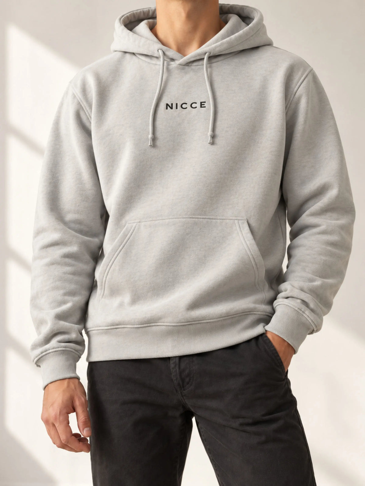 Beige Cotton Fleece Hoodie