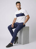 WHITE & NAVY STRIPE TRACKSUIT