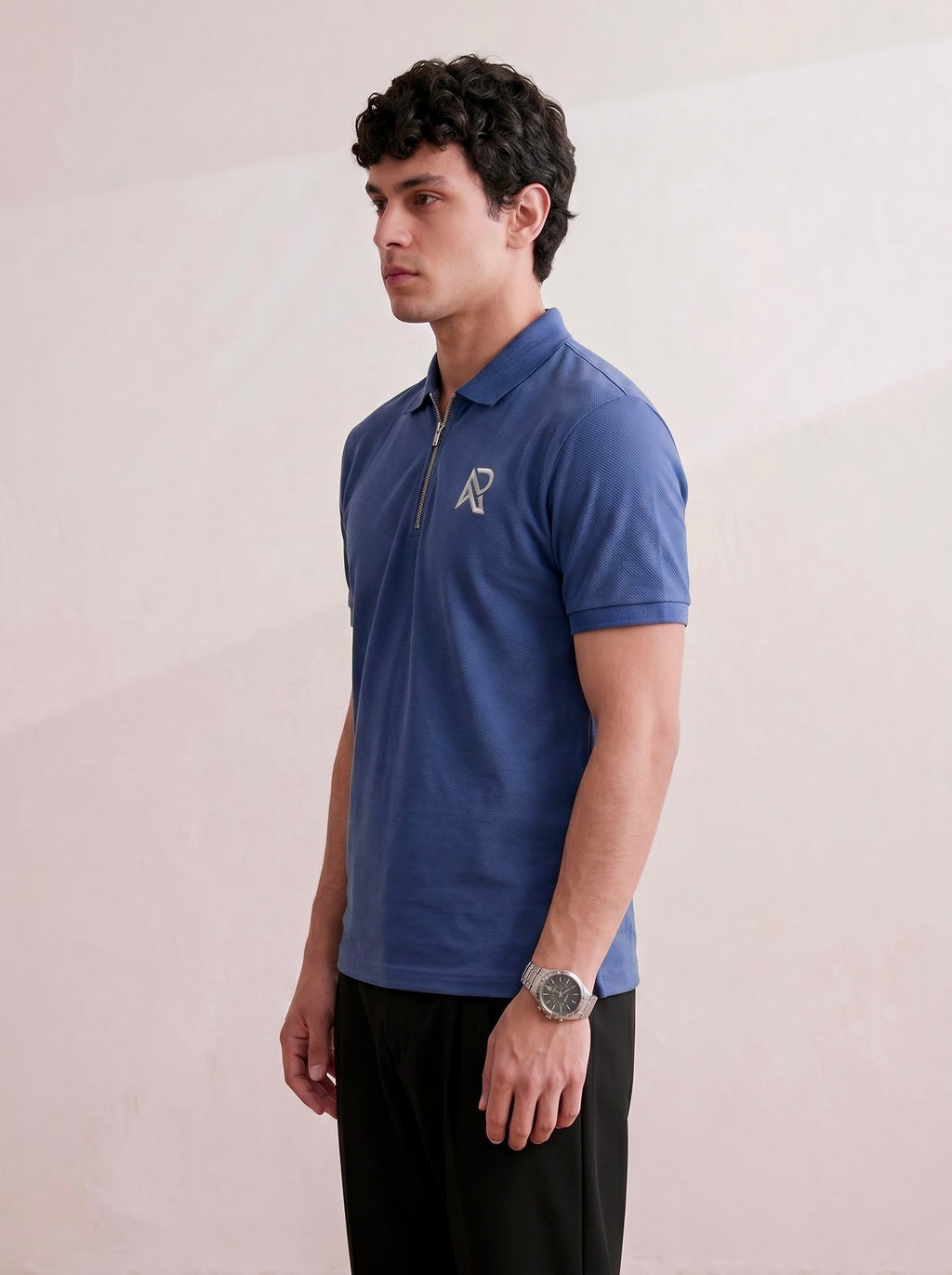 ROOX NAVY-ZIP POLO