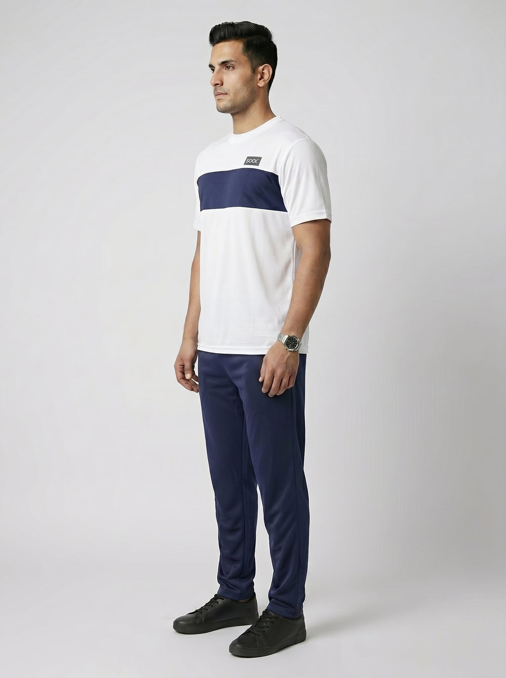 WHITE & NAVY STRIPE TRACKSUIT